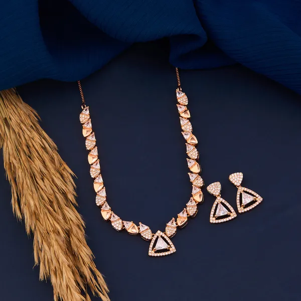 Rose_Gold_Crystal_Geometric_Necklace_And_Drop_Earrings_Set_For_Women_And_Girls